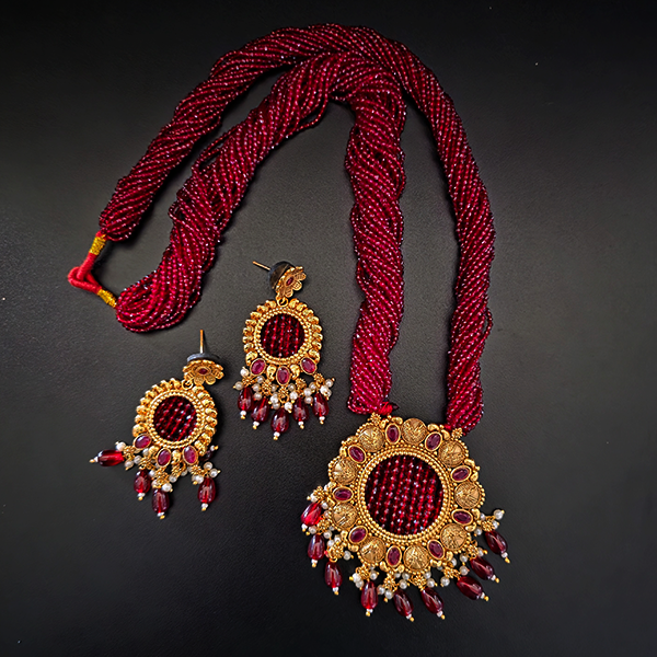 Traditional Long Potey Necklace Set 