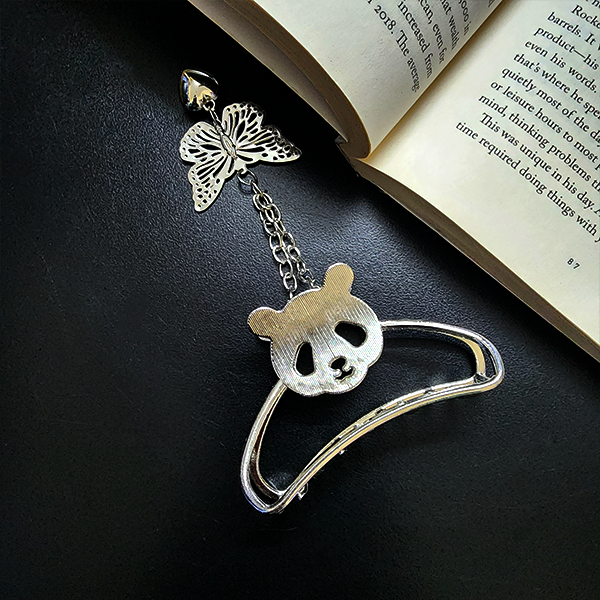 Silver Metal panda Claw Clip