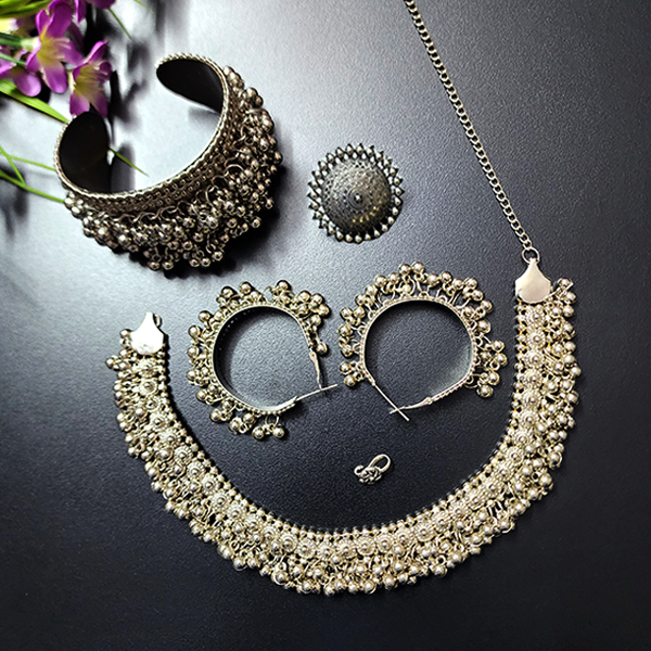 Long Necklace with Earring, Bangles & Ring