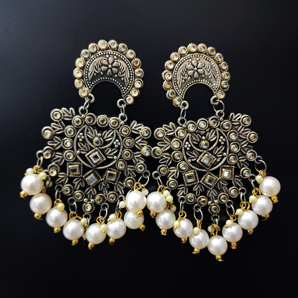 Dual Tone Oxidise Earring