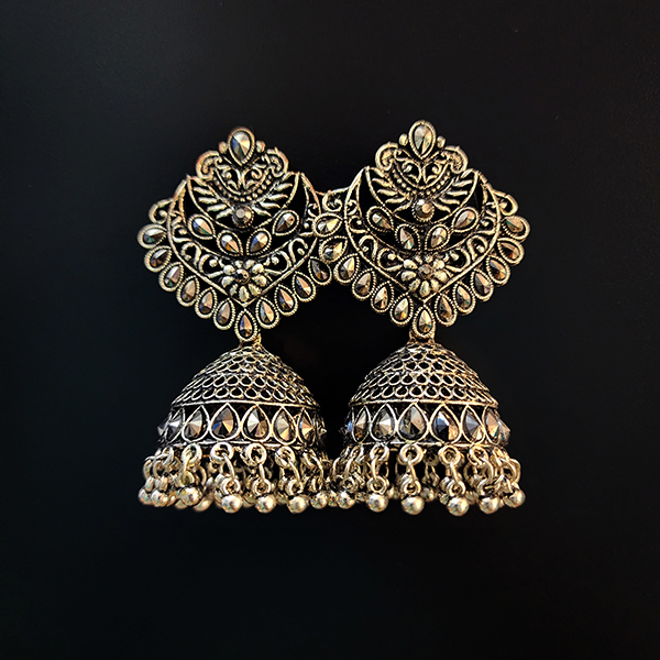 Rhinestone Oxidised Earring