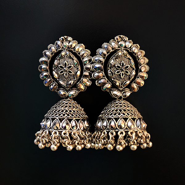 Rhinestone Oxidised Earring