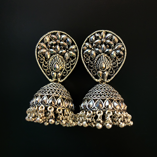 Rhinestone Oxidised Earring