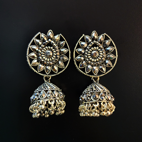 Rhinestone Oxidised Earring