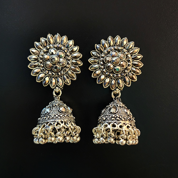 Rhinestone Oxidised Earring
