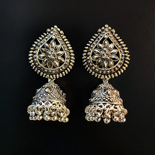 Rhinestone Oxidised Earring