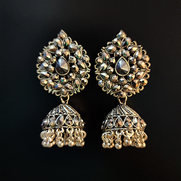 Rhinestone Oxidised Earring