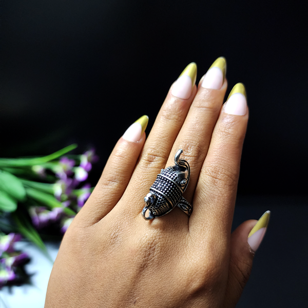 Elephant Pattern Ring